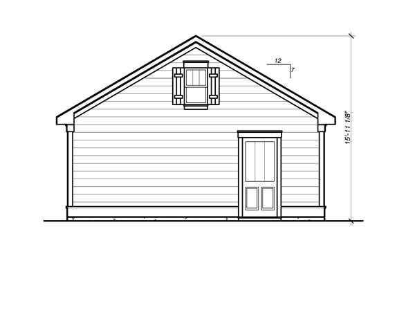Rear Elevation image of GRANGER III House Plan